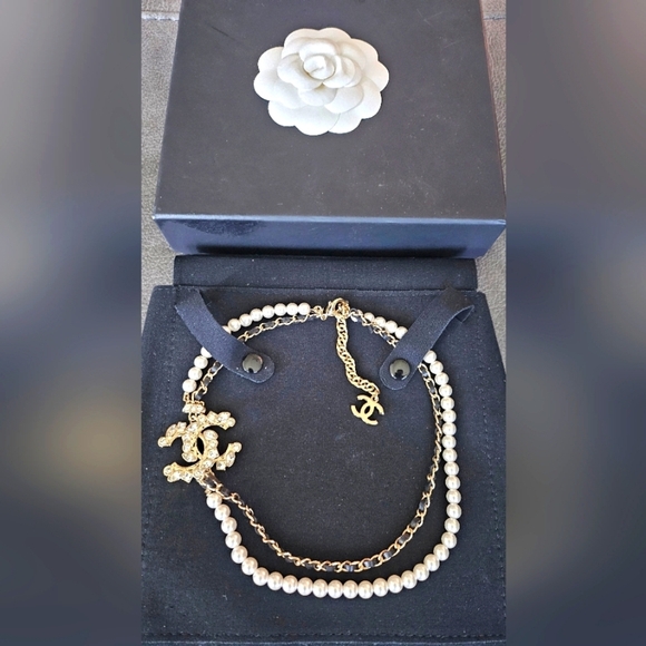 Chanel double strands large CC logo necklace - Picture 1 of 16